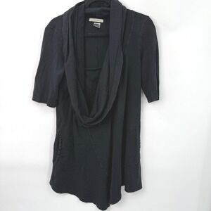 Prairie Underground Cowl Neck Tunic Women XS Black Hemp Boho Lagenlook Earthy